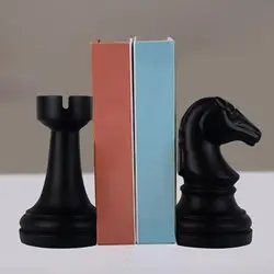 Chess Bookends Resin Statue Stoppers Bookends for Heavy Books for Desktop