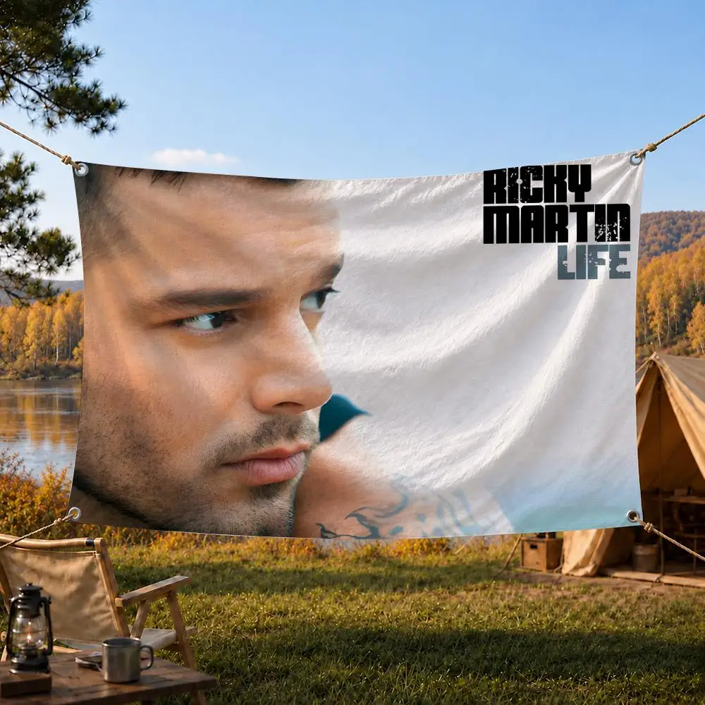 Ricky Martin 90s Latin Pop Singer Flags Home Yard & Garden Decor Banner - Indoor Outdoor Wall Hanging Flag