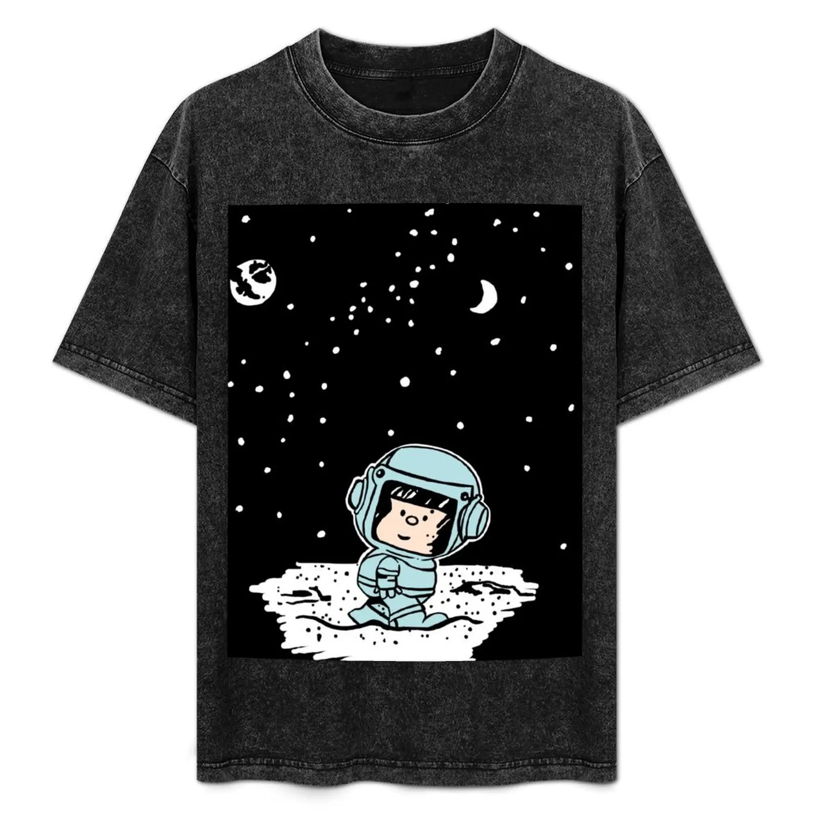 

Lunatic mafalda T-Shirt summer tops clothes blue archive vintage t shirt men