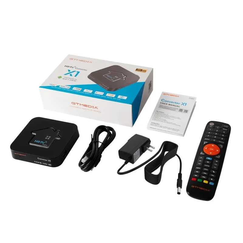 Convertitore HDTV GTMEDIA BT 5.0 X1 Supporto ATSC3.0 4KHDR TV BOX ATSC 3.0 DRM Decodificatore intelligente Amlogic S905Y4-B 2 GB + 32 GB, Wifi integrato