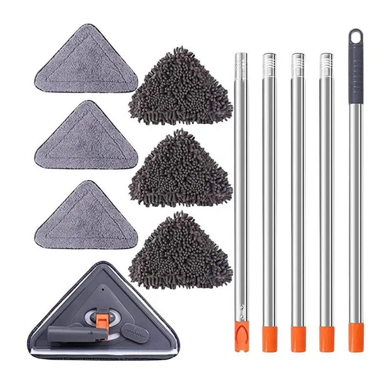 Triangle Deep Cleaning Mop Rotatable Adjustable Cleaning Mop Extendable Multifunctional Mops For Clean Roofs Walls Cars Corners