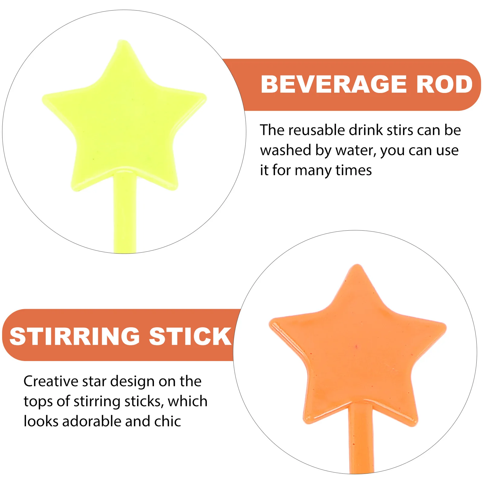 

30Pcs Acrylic Stirring Sticks Star Shape Reusable Drink Mixing Rods for Coffee Juice Cocktails Milk Tea Bars Beverage Rod