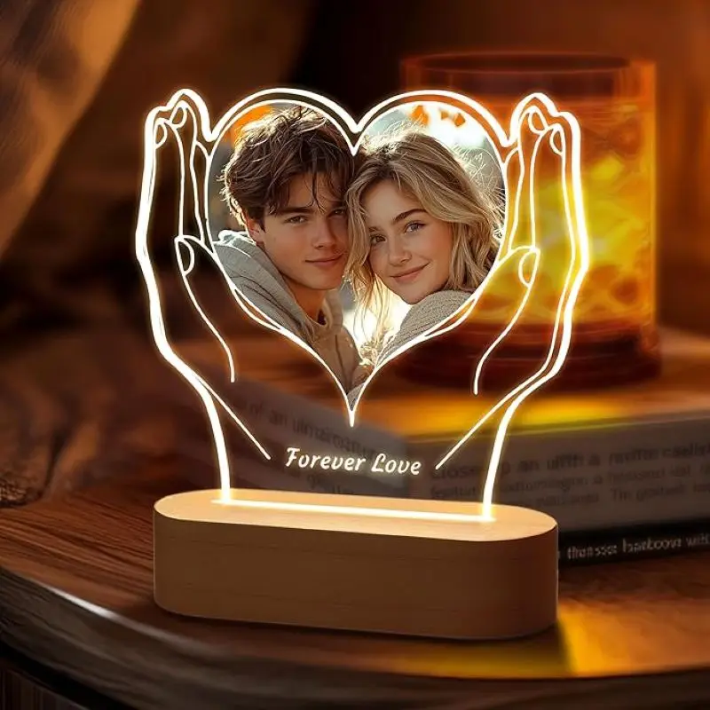 

Personalized Nightlight Plaque - Custom Mother's Day Gifts for Women,Choose Your Photo & Text for Unique Gifts for Mom