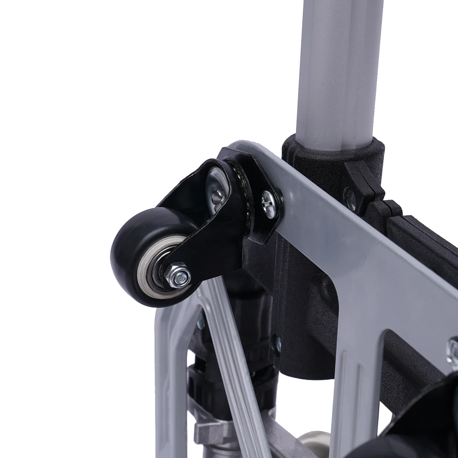 Treppensteigender Schubwagen, robuster Handwagen, tragbarer, zusammenklappbarer Wagen, Aluminium-Gepäckwagen mit 6 Rädern und 4 Universalrädern – Detail 9