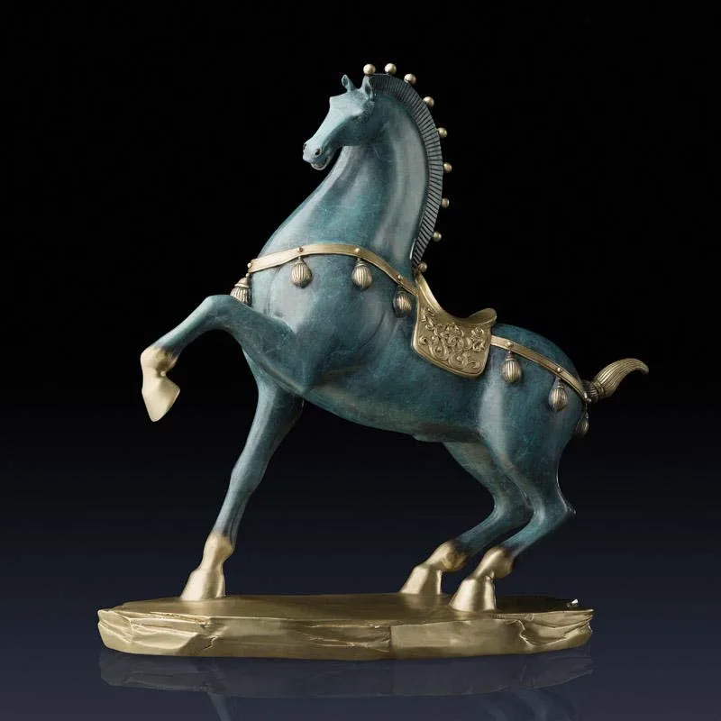 high grade GOOD LUCK Success Mascot Bring wealth money Asia ROYAL HORSE Auspicious Spiritual bronze Sculpture ART Statue