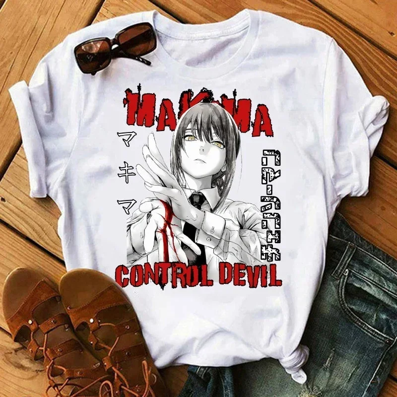 Anime motosserra homem impressão gráfica t camisa das mulheres dos homens moda casual tripulação pescoço manga curta unisex t camisa gráfica