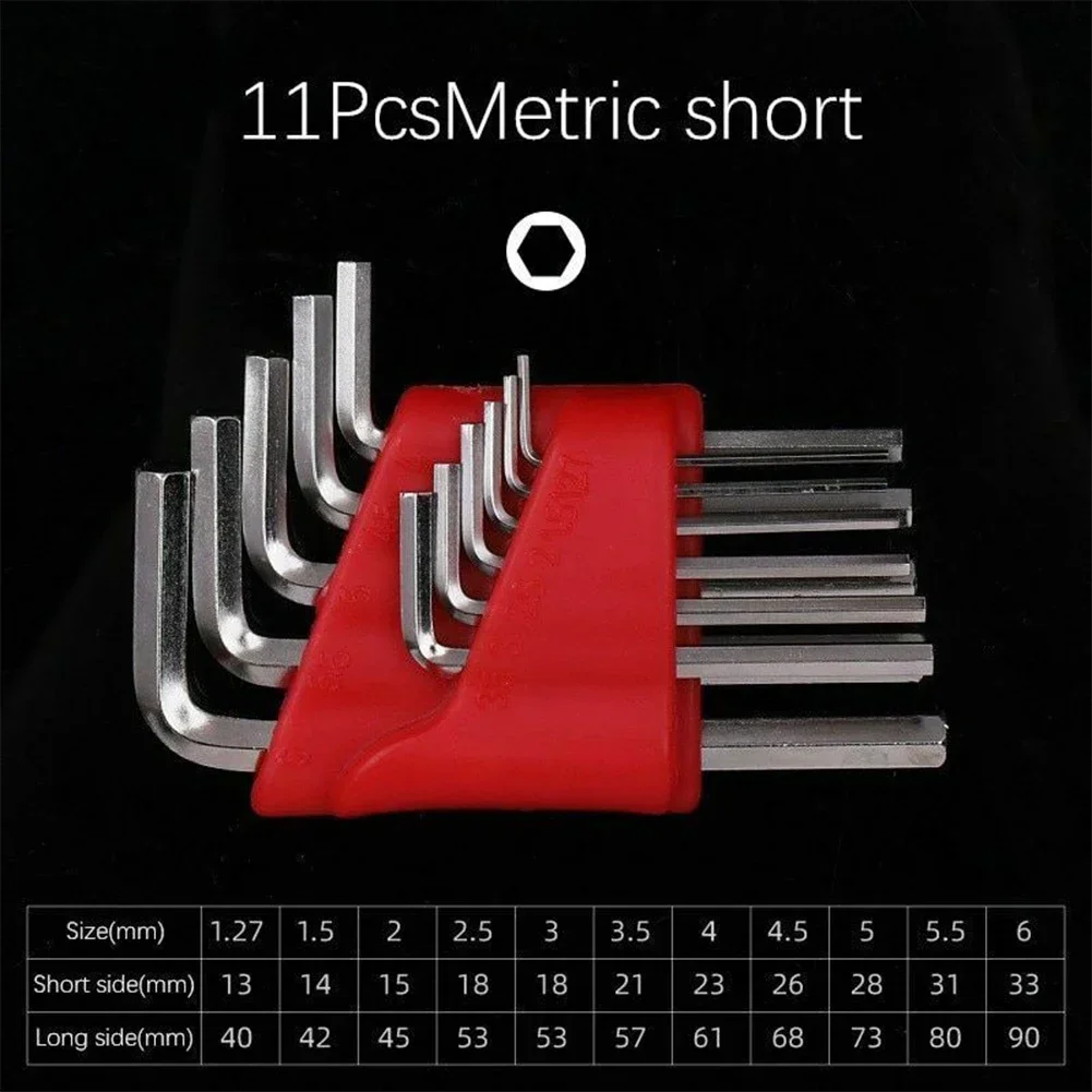 5/8/11Pcs Hex Key Set Allens Wrench Metric Wrench Inch L Wrench Size Allens Key Short Arm Hexagon Set Multi-function Repair Tool