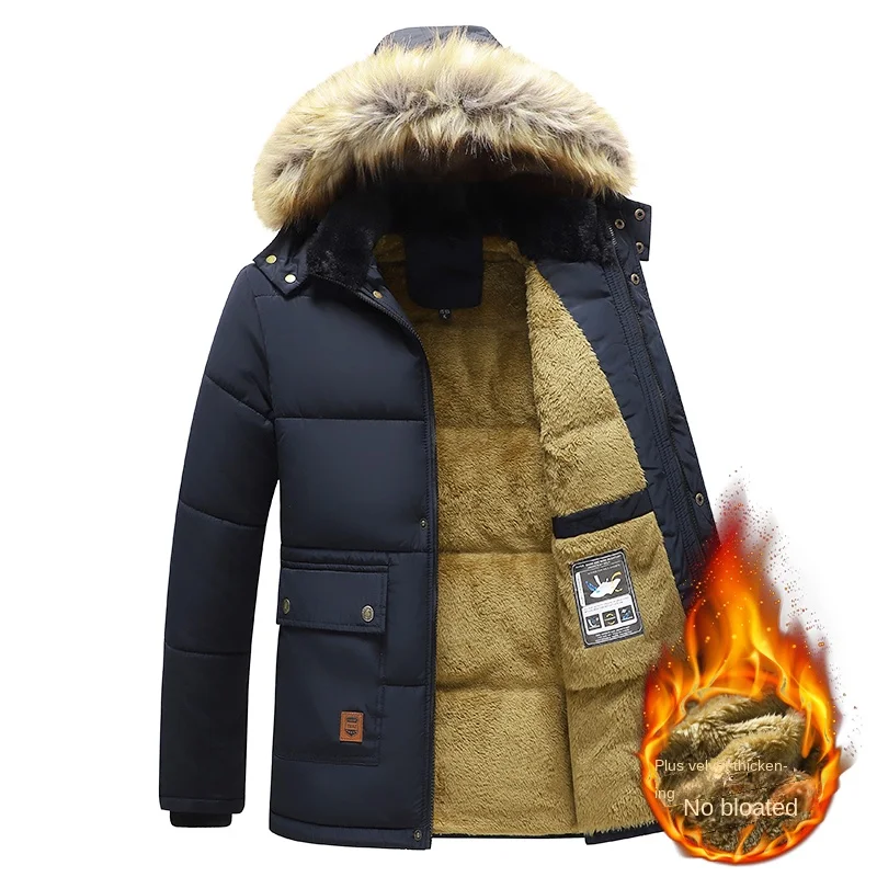 Cross border exclusive European size cotton clothes men's cotton clothes winter new style with added velvet and thick warm cotto