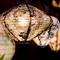 12/14 Inch Chinese Silk Lanterns Japan Vietnam Mid-Autumn Lantern For Outdoor Spring Festival Party Hanging Decor Palace Lantern
