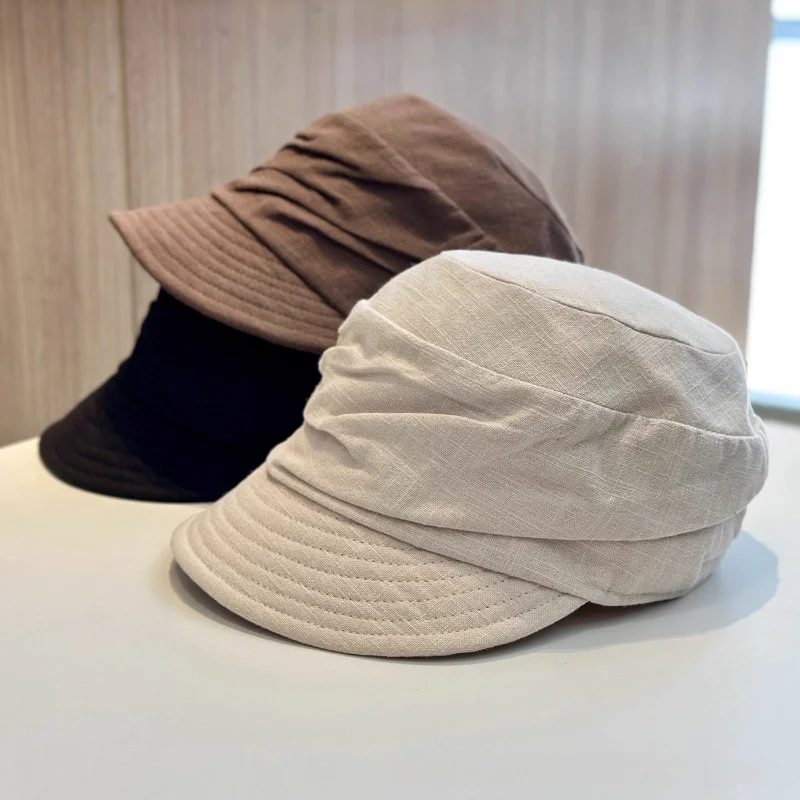 Women's Baseball Cap Spring/Autumn Cloud-Print Cap Large Circumference for Slimming Face Effect Versatile Sun Protection Visor