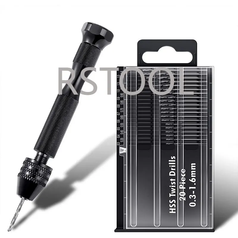 21 Miếng Pin Kềm Ê Tay Bộ Mũi Khoan Và 20 Miếng Xoắn Mini Khoan 0.3-1.6 Mm Cho DIY gỗ Đất Sét Nhựa Đúc Khuôn Trang Sức