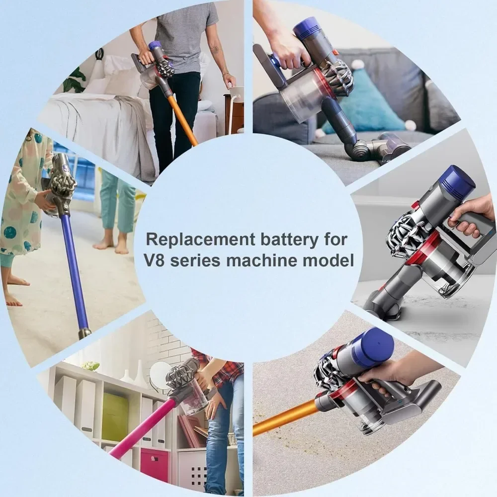 Upgraded 8000mAh 21.6V Lithium-ion Replacement for Dyson DC31 DC34 V6 V7 V8 V10 V11 Series Vacuum Cleaner Rechargeable Battery