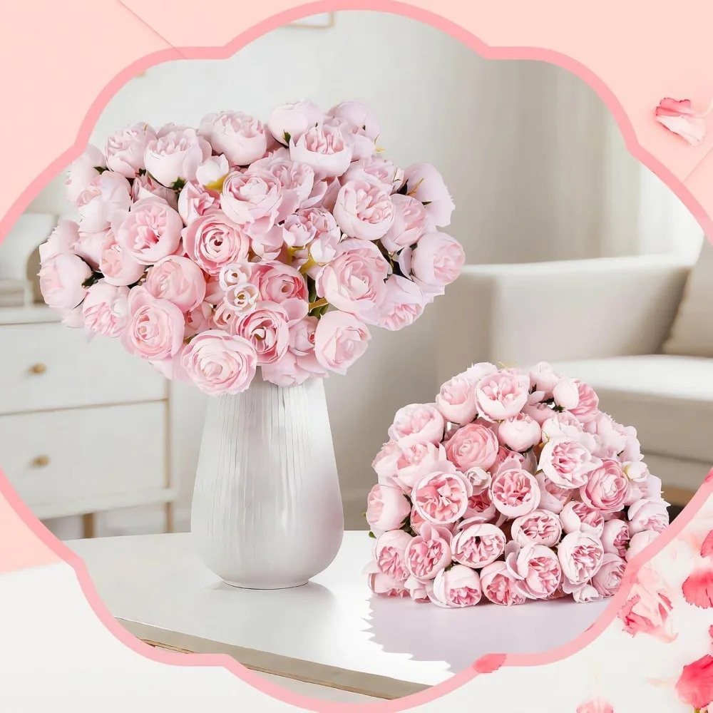 27 Köpfe Künstliche Rosen-Blumensträuße Heimdekoration Valentinstag Vintage DIY Braut Hochzeitsdeko Bastelgeschenke Zubehör – Detail 7