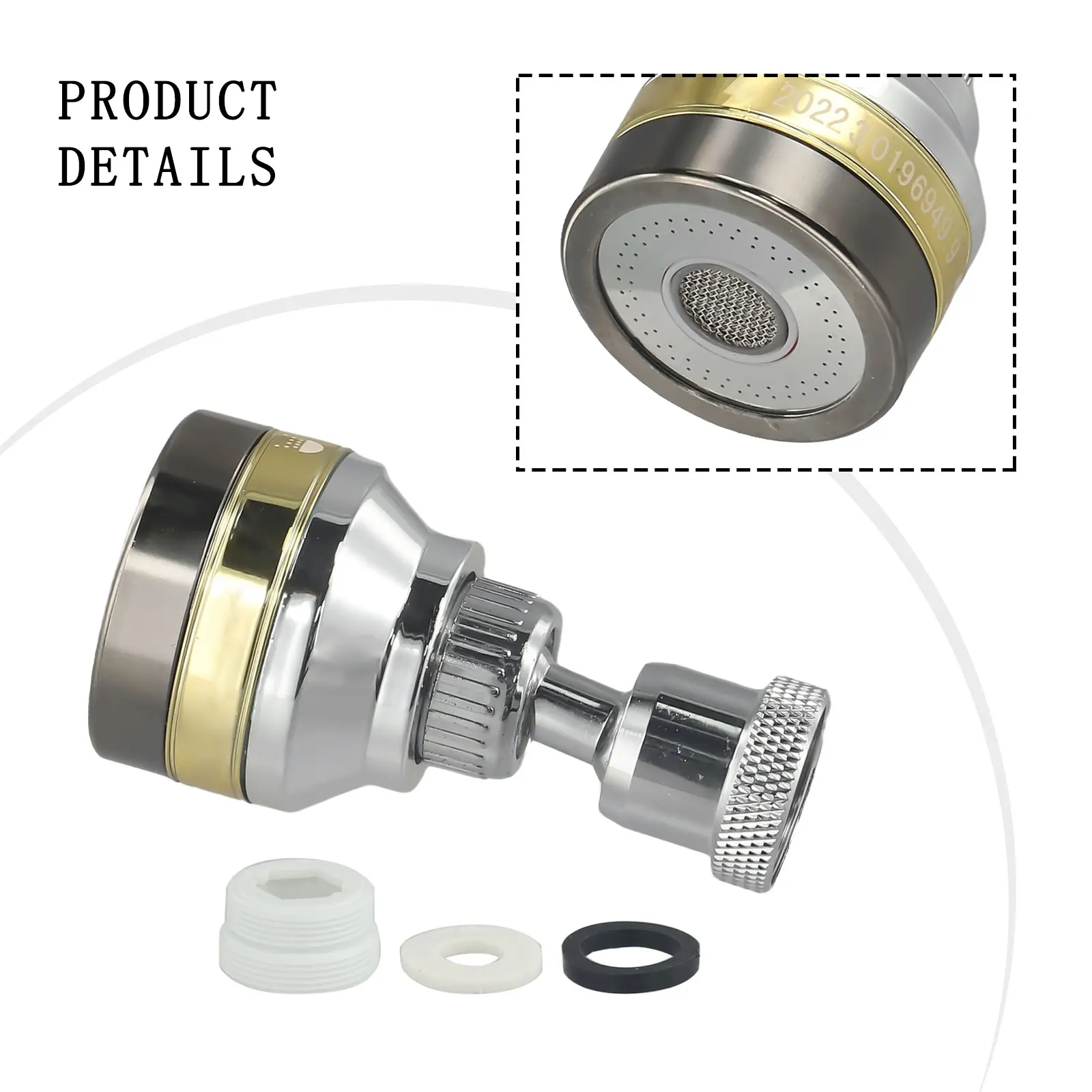 مواصفات رأس رش الصنبور المرنة من الفولاذ المقاوم للصدأ، سهلة التركيب، مرفق رأس رش الصنبور المرن #3