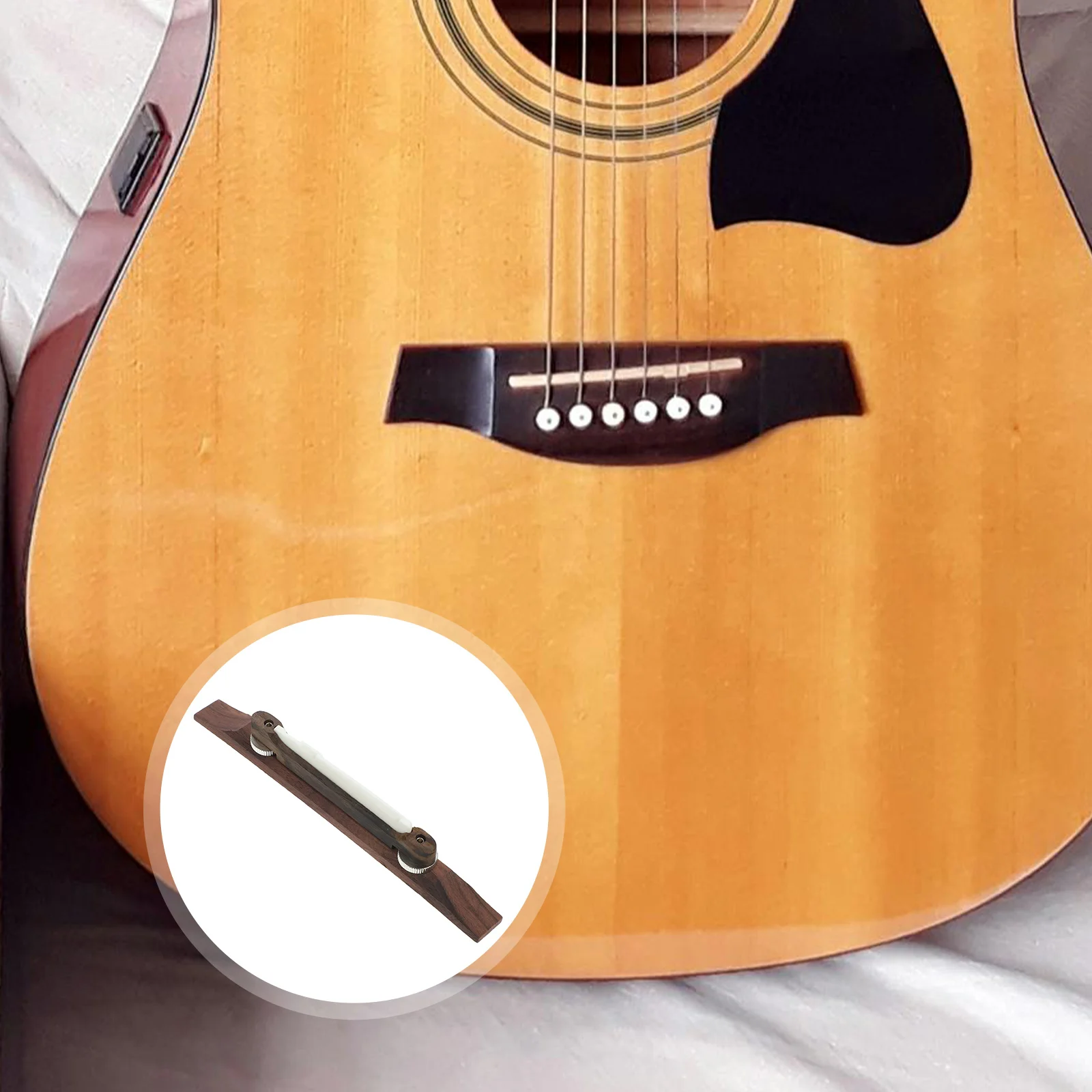 

Jazz Guitar Bridge Ebony Archtop Classic Mandolin Parts Tailpiece Bone Saddle Luthier