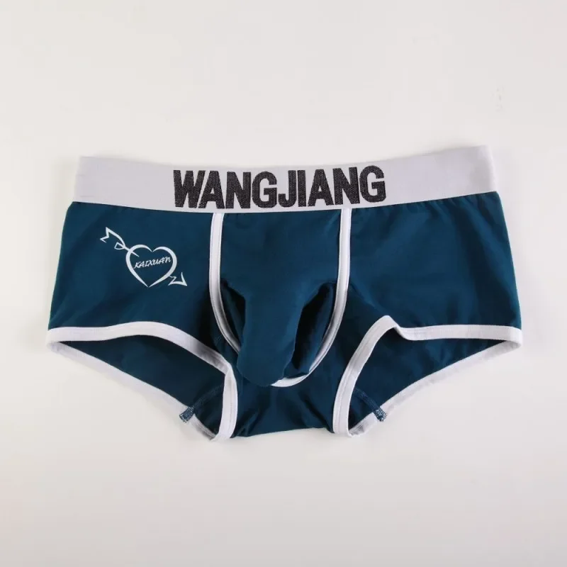 Cotton Bulge Boxy Underwear for Men Comfortable Boxer Briefs Elephant Trunks Gays Heart Printed Contrast Trim Sports Underpants