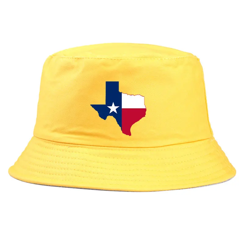 Texas Flag Map Reversible Bucket Hat Woman Man Summer Fisherman Cap Adult Daily Sun Beach Panama Hats Fashion Boy Visor Caps