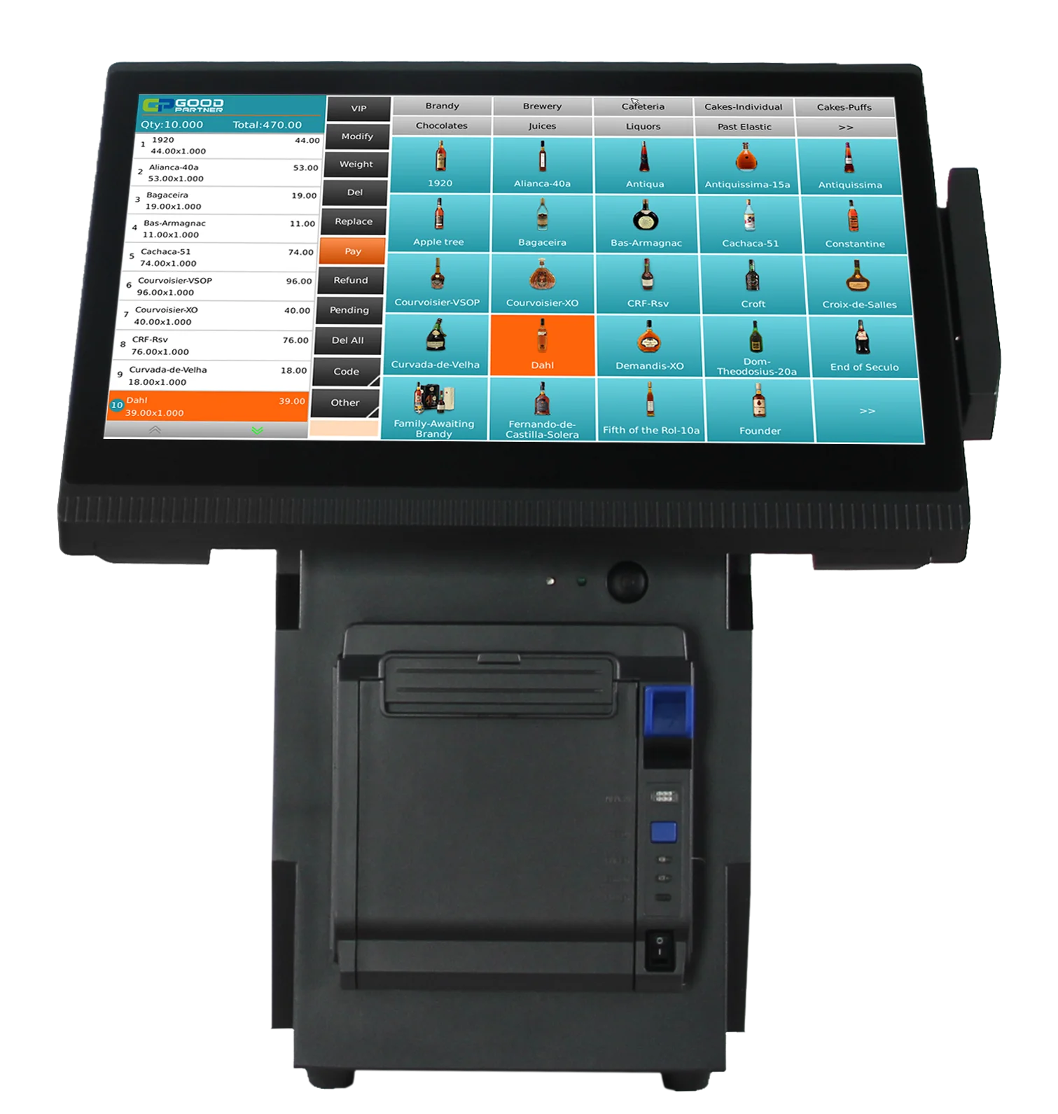 

All In One 14.1'' Dual Display Built-in 80mm with 2D Barcode Thermal Receipt Printer POS for restaurant HDD-680