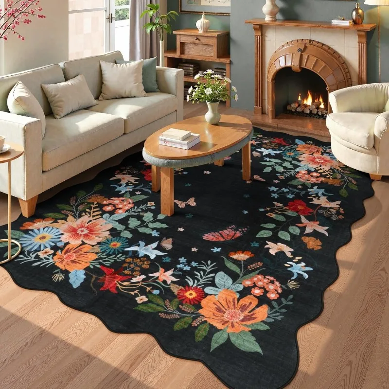 Alfombra grande de mariposa Floral bohemia para sala de estar, alfombra de noche para dormitorio con animales, alfombra adecuada para mesa de centro, guardarropa, Tapis ».