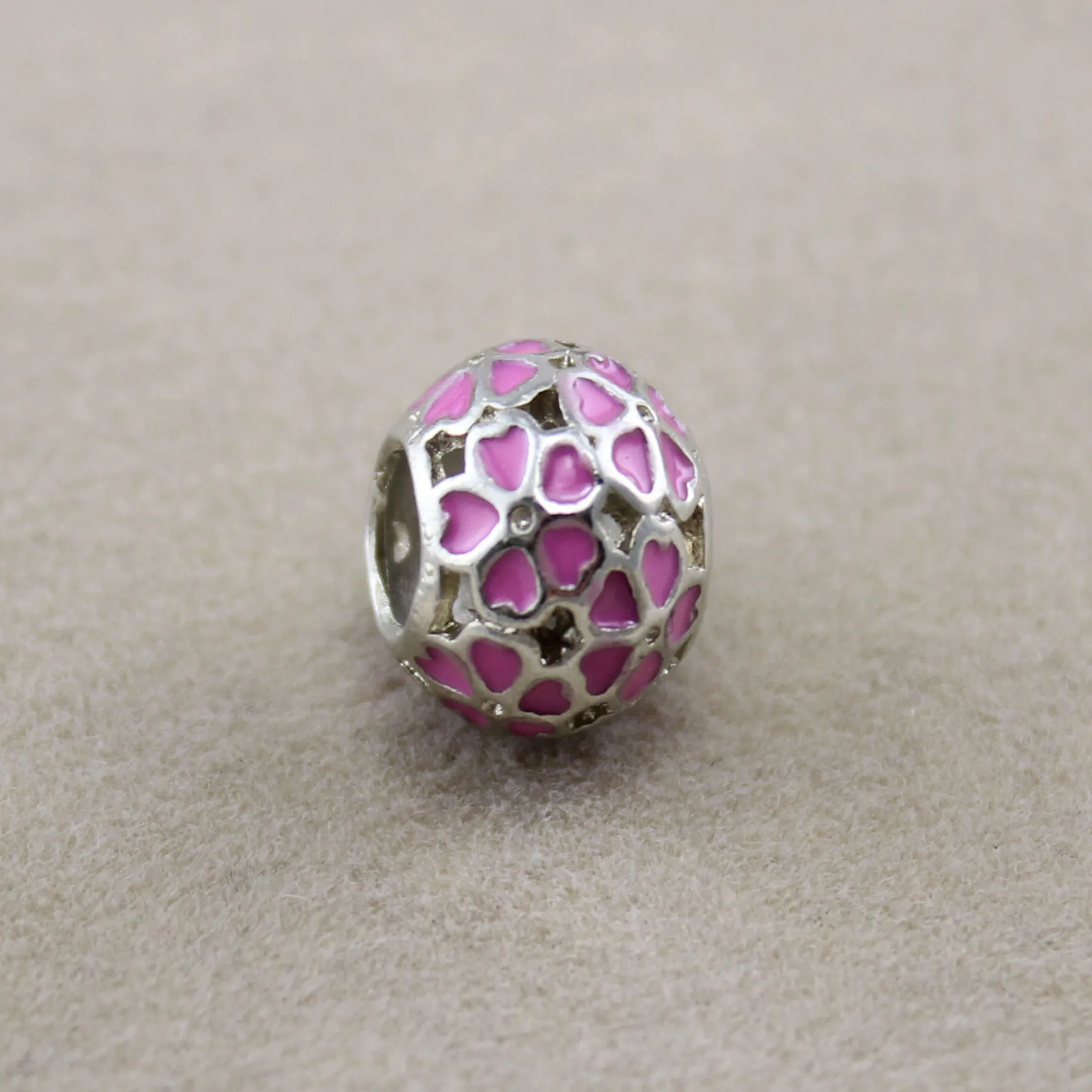 20Pcs/Lot Fashion Flower Ball Alloy Oil Droplets Beads Murano Charm fit Pandora Diy  Bracelet Handmade Jewelry Making image 2