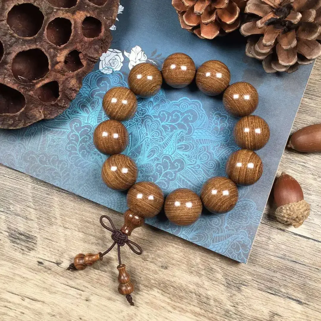 

Gold sandalwood Buddha beads hand tring men women bracelets wooden crafts literary play ornaments Chinese style gift wholesale