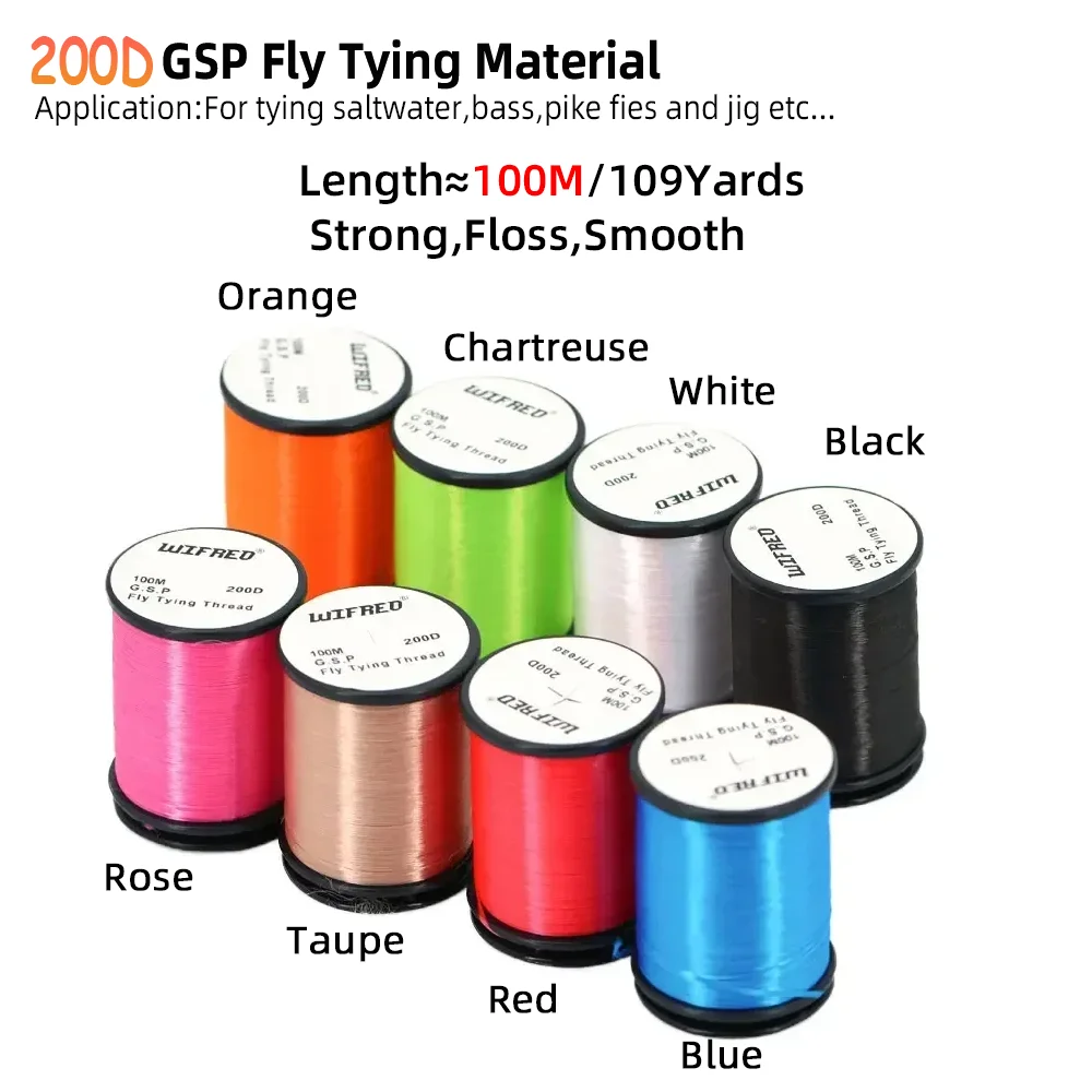 10D/20D/30D/50D/75D/100D/140D/200D GSP Hochfeste Polyethylen-Fäden Trocken/Nass Fliegenfischen Salzwasser Streamer Fliegenbindefäden – Detail 10