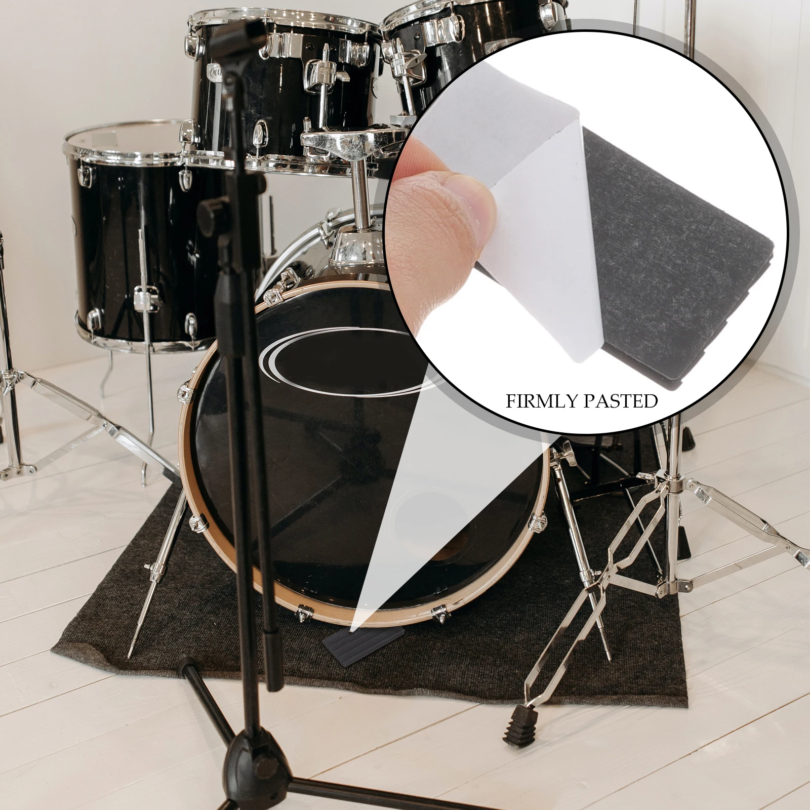 

2Pcs Bass Drum Hoop Guard Anti slip Rubber Protectors Pedal Pad Accessories Drumming Supplies Durable Long time Use Easy Install