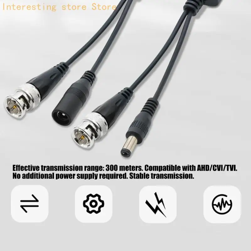 Video Balun Transceiver with Video 0-300m /Power 0-150m Transmission Distance 55KC