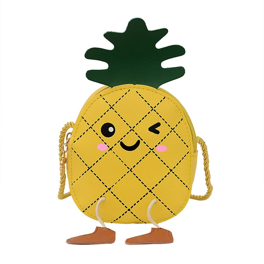 New Kid Creative Zero Wallet Cute Pineapple Bag Girl Crossbody Bag Fashionable Cartoon Shoulder Bag Baby Accessories Zero Wallet