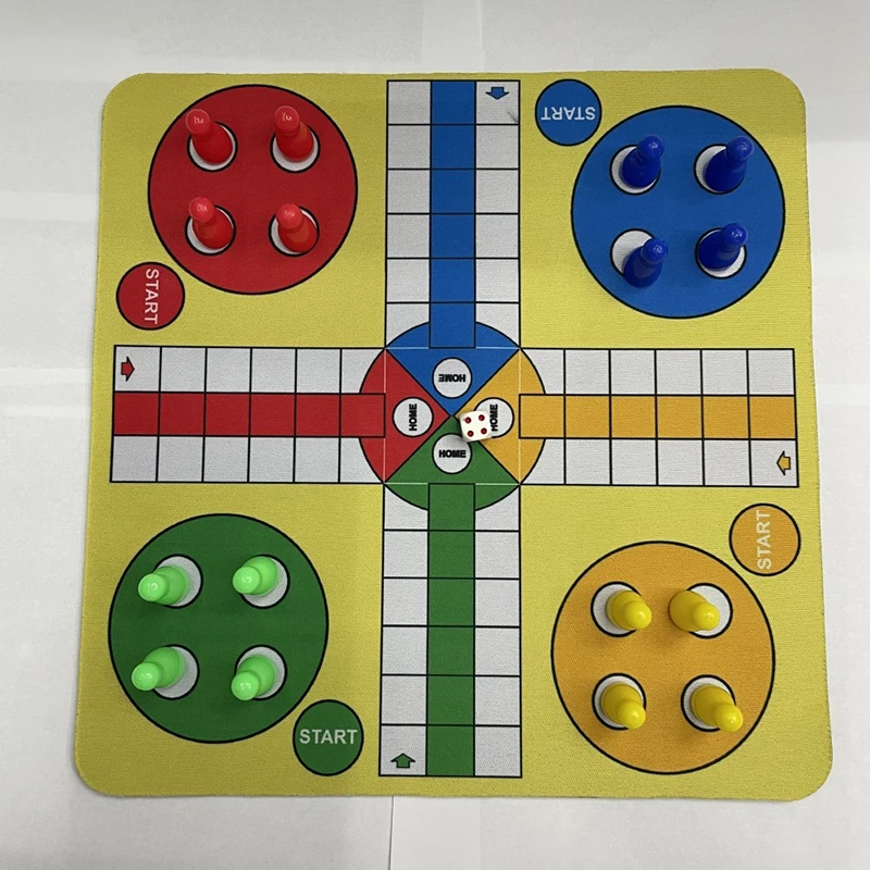 Ludo de ajedrez volador de plástico con alfombrilla para ratón, tablero de ajedrez de 24cm, juego de aproximadamente 110g