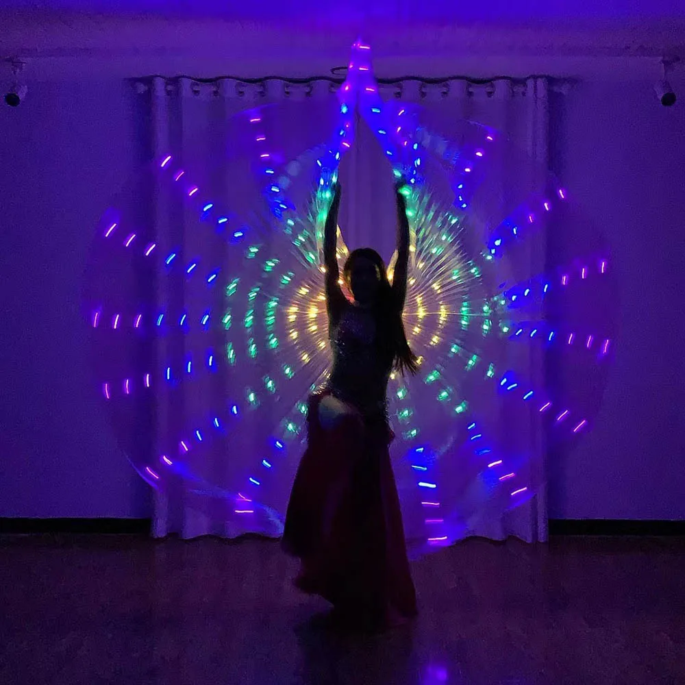 Stage LED Angel Wings Night Dance Halloween Party Wings Belly Stage Costume LED Light LED Cloak Colorful Butterfly Dance Wings