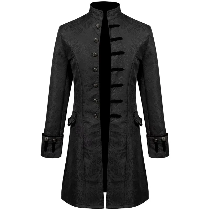 Mens Steampunk Medieval Vintage Jacket Halloween Cosplay Costume Retro Gothic Victorian Frock Coat Uniform for Men