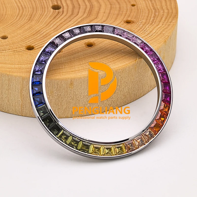 Top Diamond Setting Rainbow Watch Bezel For 116599 RBOW Cal.4130 Watch Refitting Watch Parts