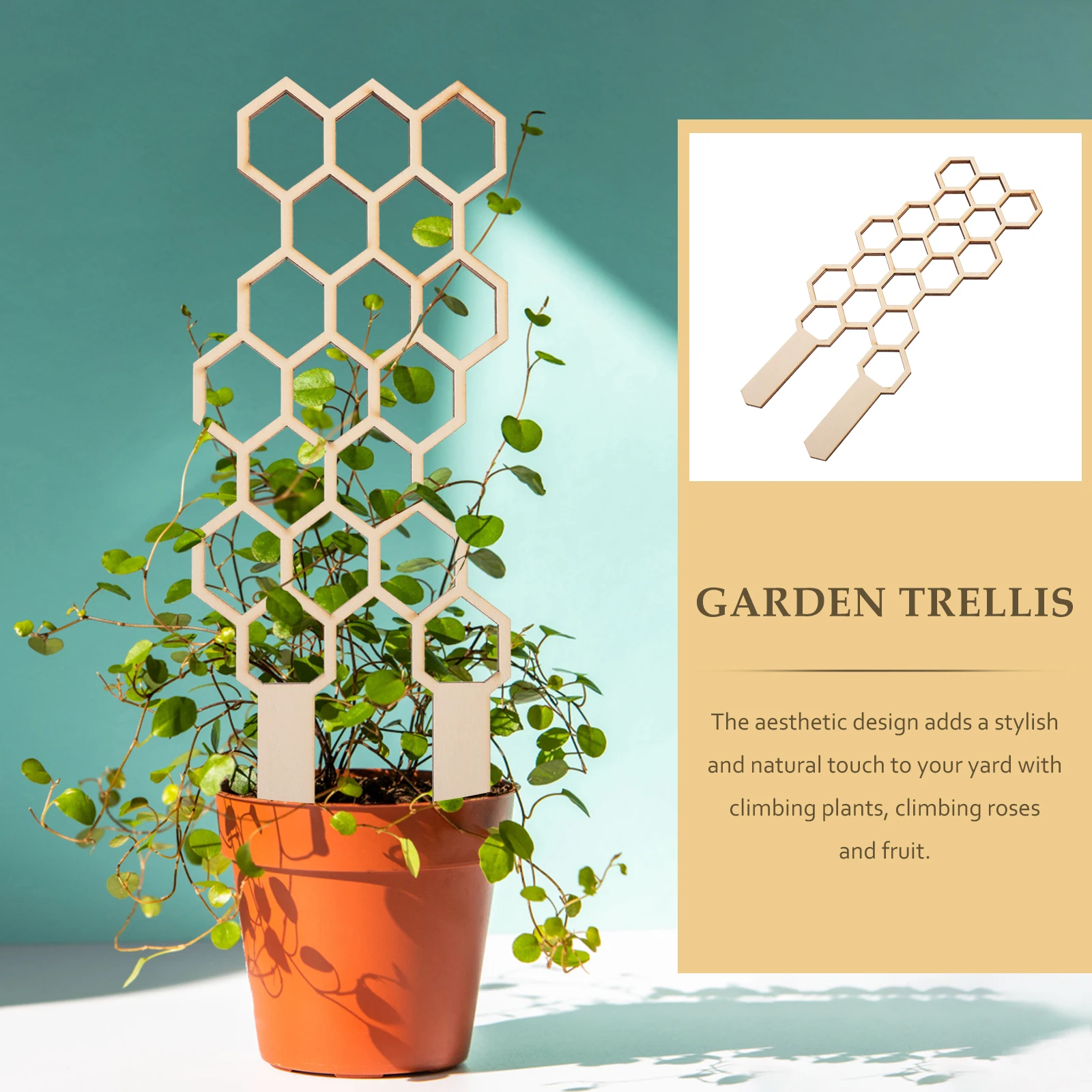 

Wooden Plant Trellis Small Size Climbing Frame for Potted Plants Decorative Stem Racks Flower Supports Gardening Accessories