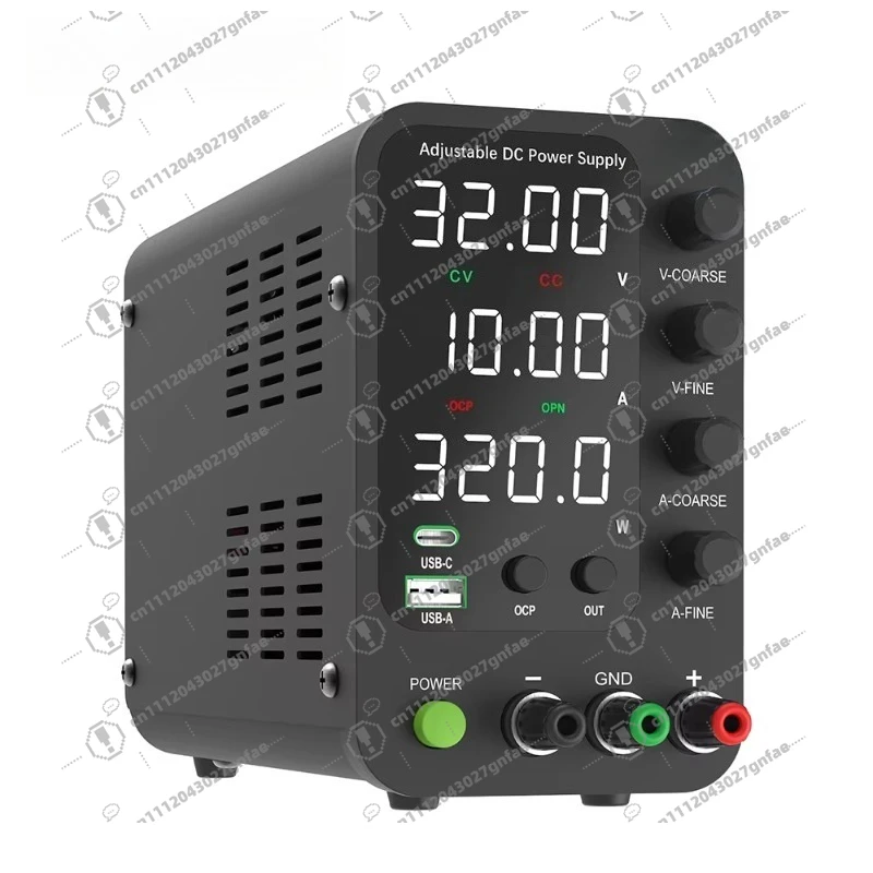 3010V DC Power Supply 0-32V 0-10A Variable with 20W USB-C Fast Charging & Output Switch