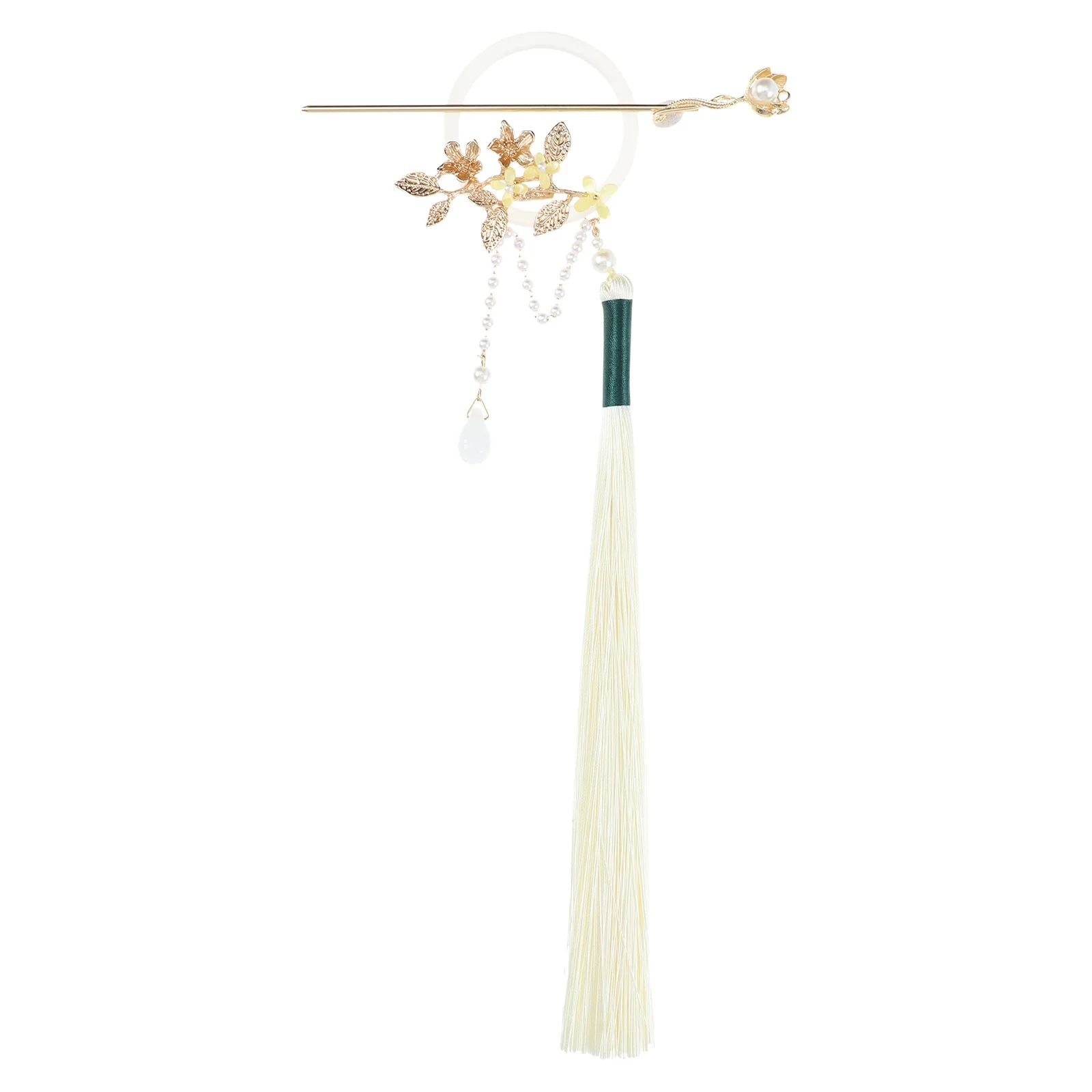 

Ancient Style Flower Hair Stick Pin Flower Hair Stick Retro Accessories for Women Girls Plastic HairRing Hanfu Props