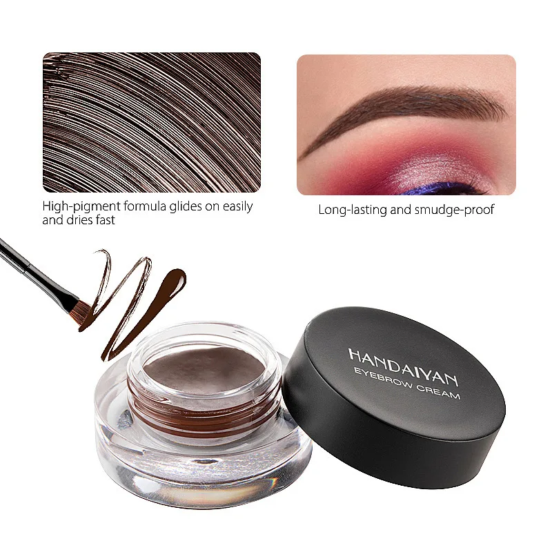 12-farbige Augenbrauen-Färbecreme mit Augenbrauenpinsel, farbige Augenbrauen-Färbecreme, langanhaltender wasserfester Eyeliner für Augenbrauen