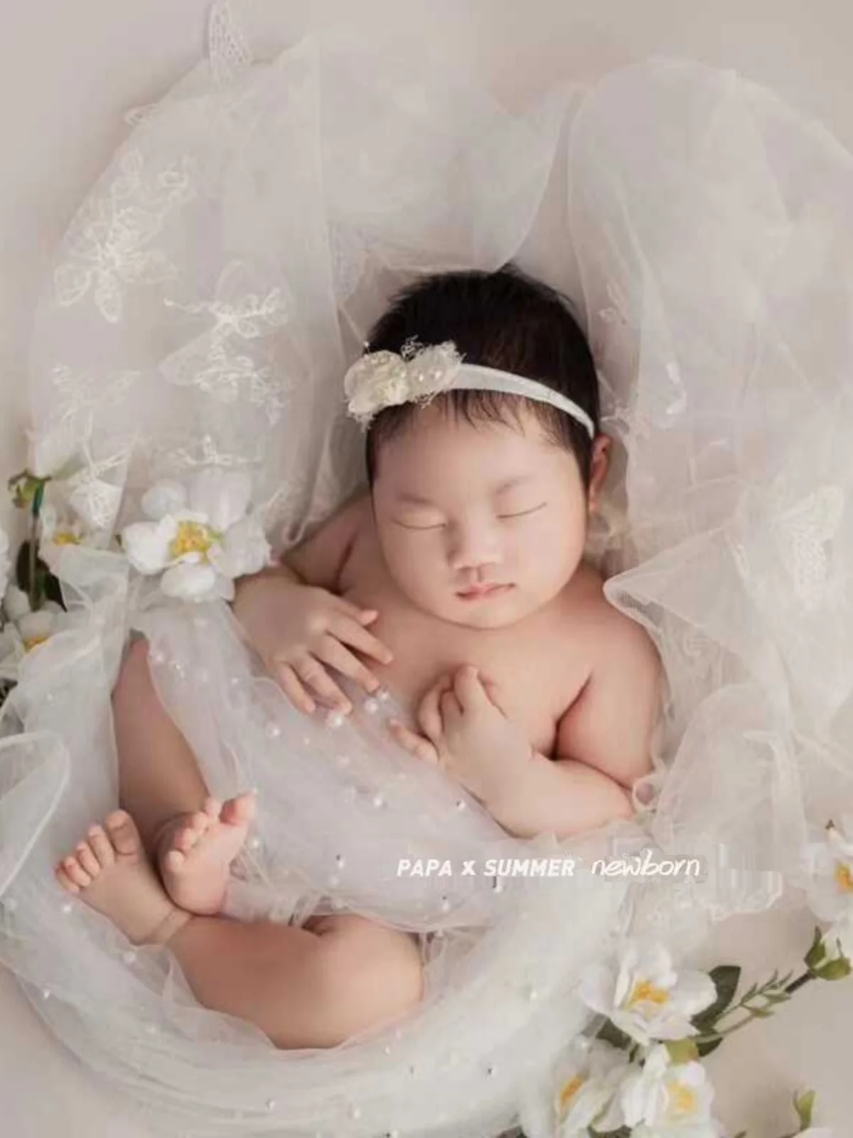 Newborn One Month Baby Photo Props Childrens Studio Hundred Day Photography Butterfly Mesh наворожденных одежда  bebê