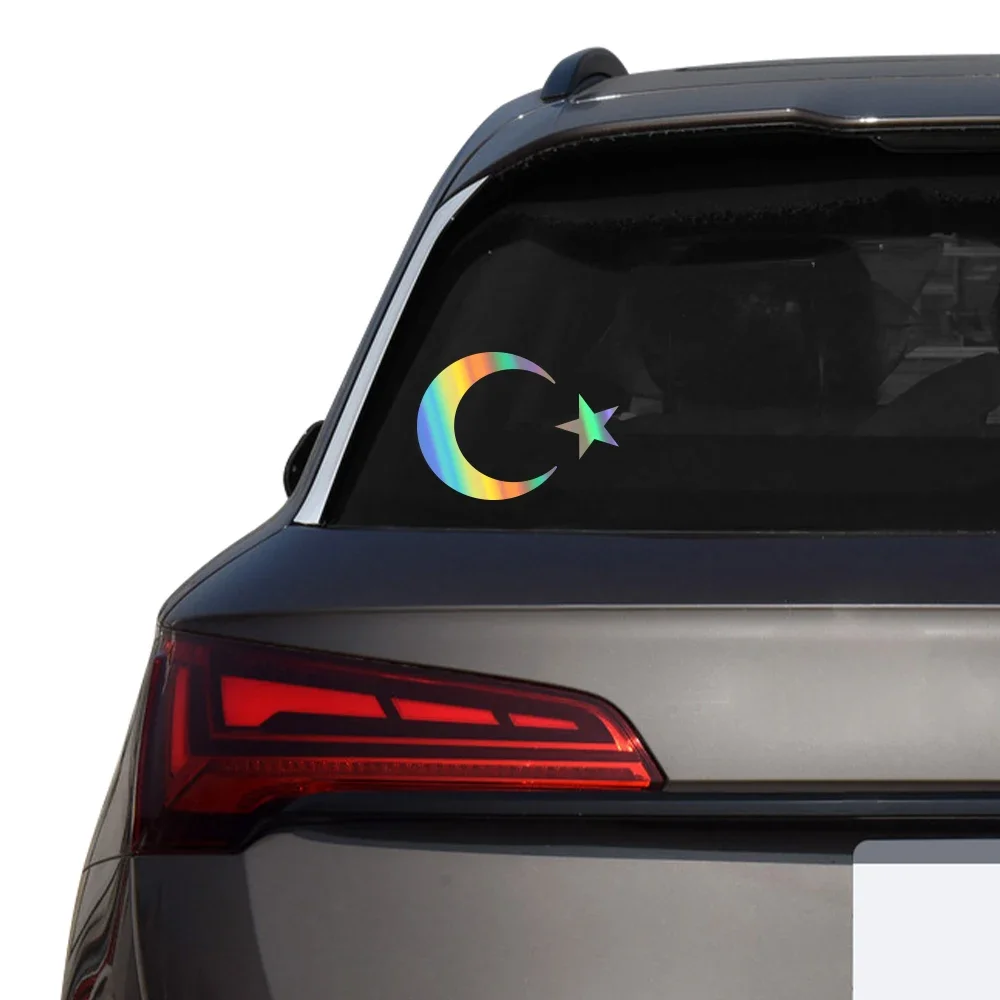 Turkish Flag Moon And Stars Car Sticker Scratch Resistant Vinyl Decals Truck Body Bumper Rear Window Auto Decoration Accessories