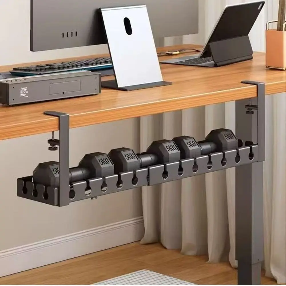 

Extendable Under Desk Cable Management Tray Sturdy Space Saving Cord Hider Raceway No Drilling Adjustable Clamps