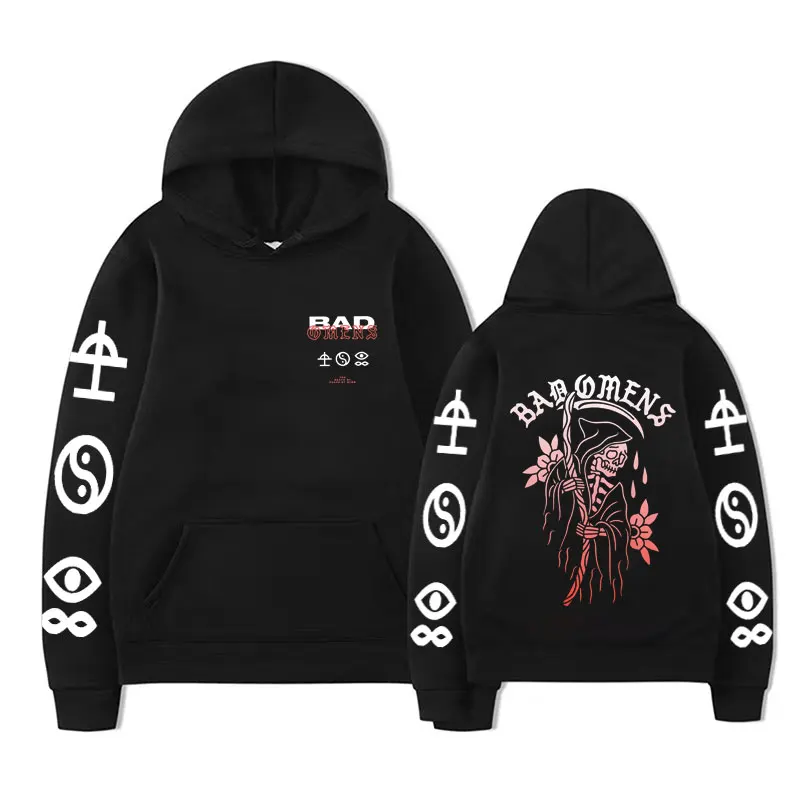 

Limited Bad Omens The Concrete Forever Tour 2023 Hooded Men Women 90s Vintage Hip Hop Gothic Sweatshirt Casual Hoodie Streetwear