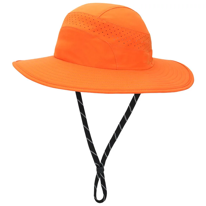 Connectyle Men's Women Boonie Sun Hat Wide Brim Adjustable Breathable Cotton Safari Hat with Strap UV Protection Outdoor Caps