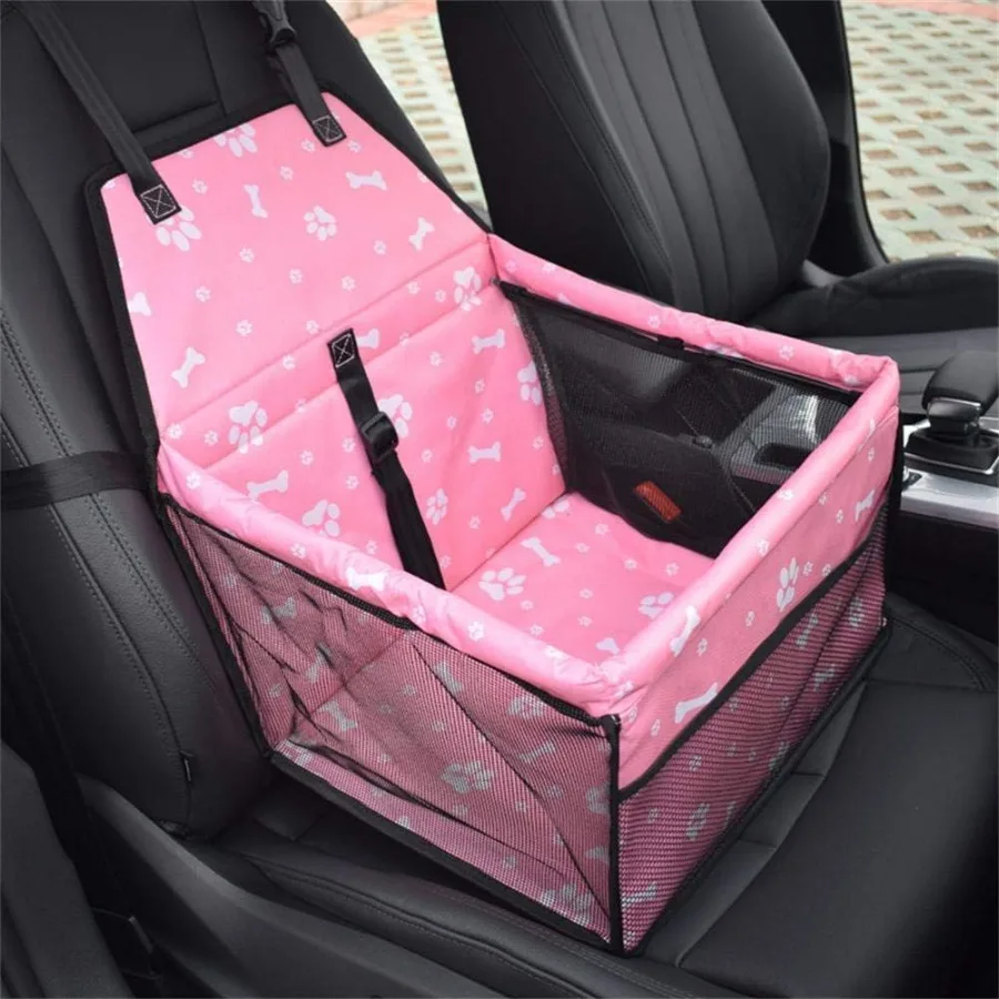 

Pet Dog Car Booster Seat CarrierPortable Foldable Carrier with Seat Belt for Dog Cat up to 30lbs