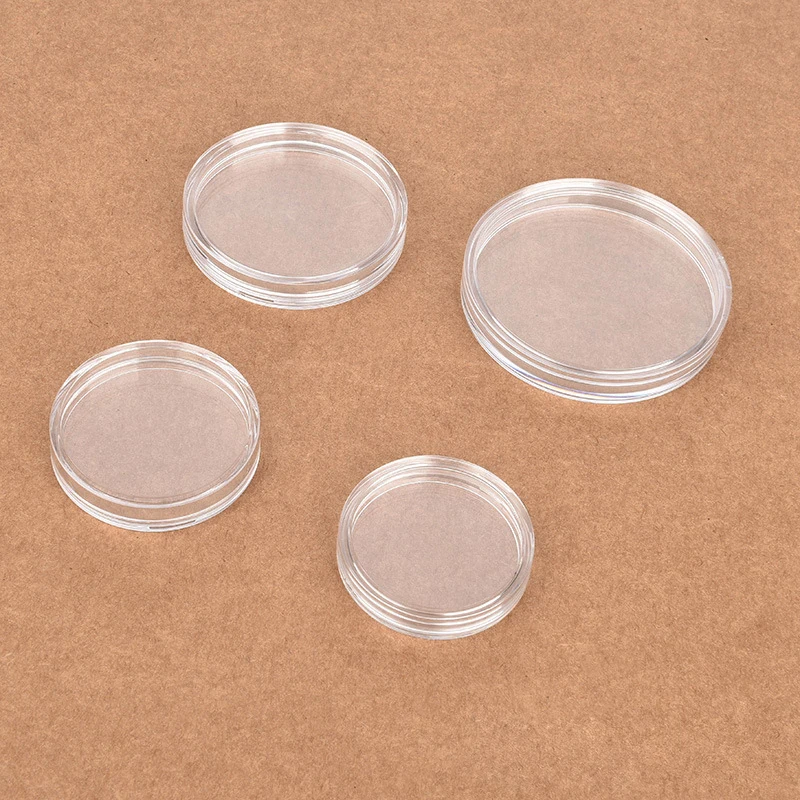10/25Pcs 21/22/ 23/25/26/27/28/30/32/33/38/40/45mm Runde Lagerung Ring Kunststoff Boxen Klar Coining Halter Kapseln Fällen – Detail 1