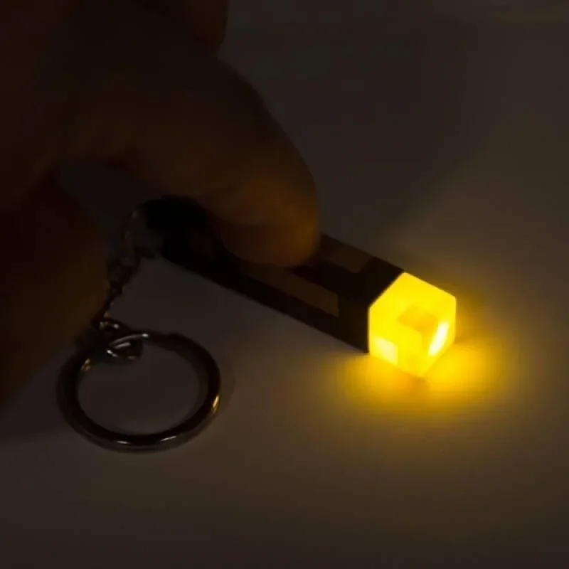 Minecraft Torch Keychain Luminous Pendant Game Creative Car Key Ring Charm Backpack Decoration Glowing Toys Accessories Gifts