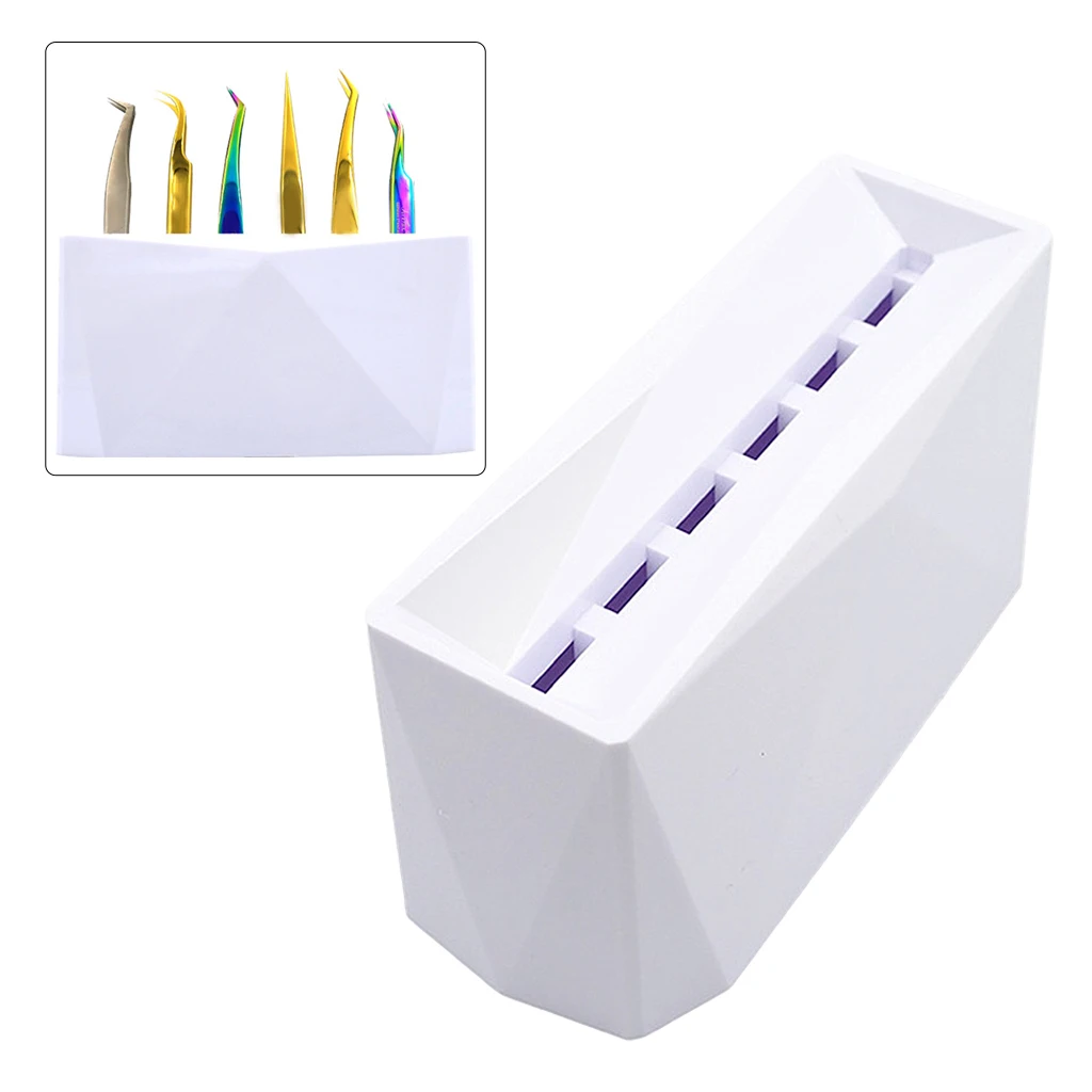 속눈썹 연장 용품을 위한 내구성 있는 6홀 핀셋 보관 랙 정리함