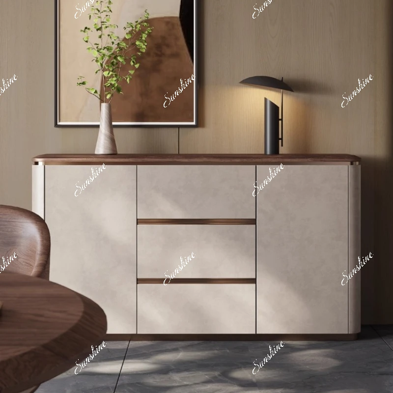 Modern light luxury wine cabinet integrated with wall-to-wall Italian flat-floor living room ultra-thin living room storage