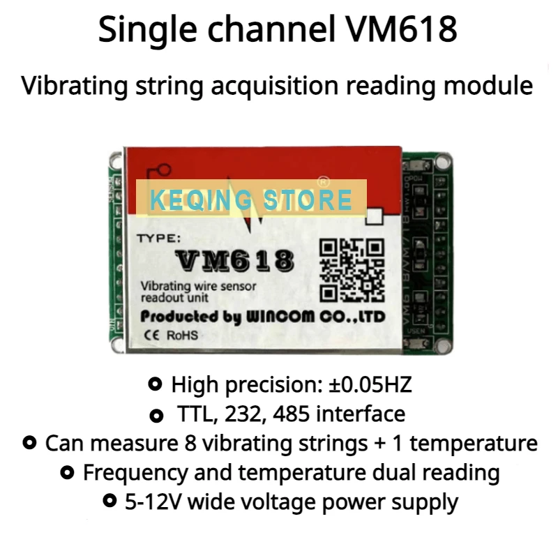 

Vibrating Wire Temperature Acquisition Module VM618 Small Volume Embedded Vibrating Wire Sensor Measurement Universal