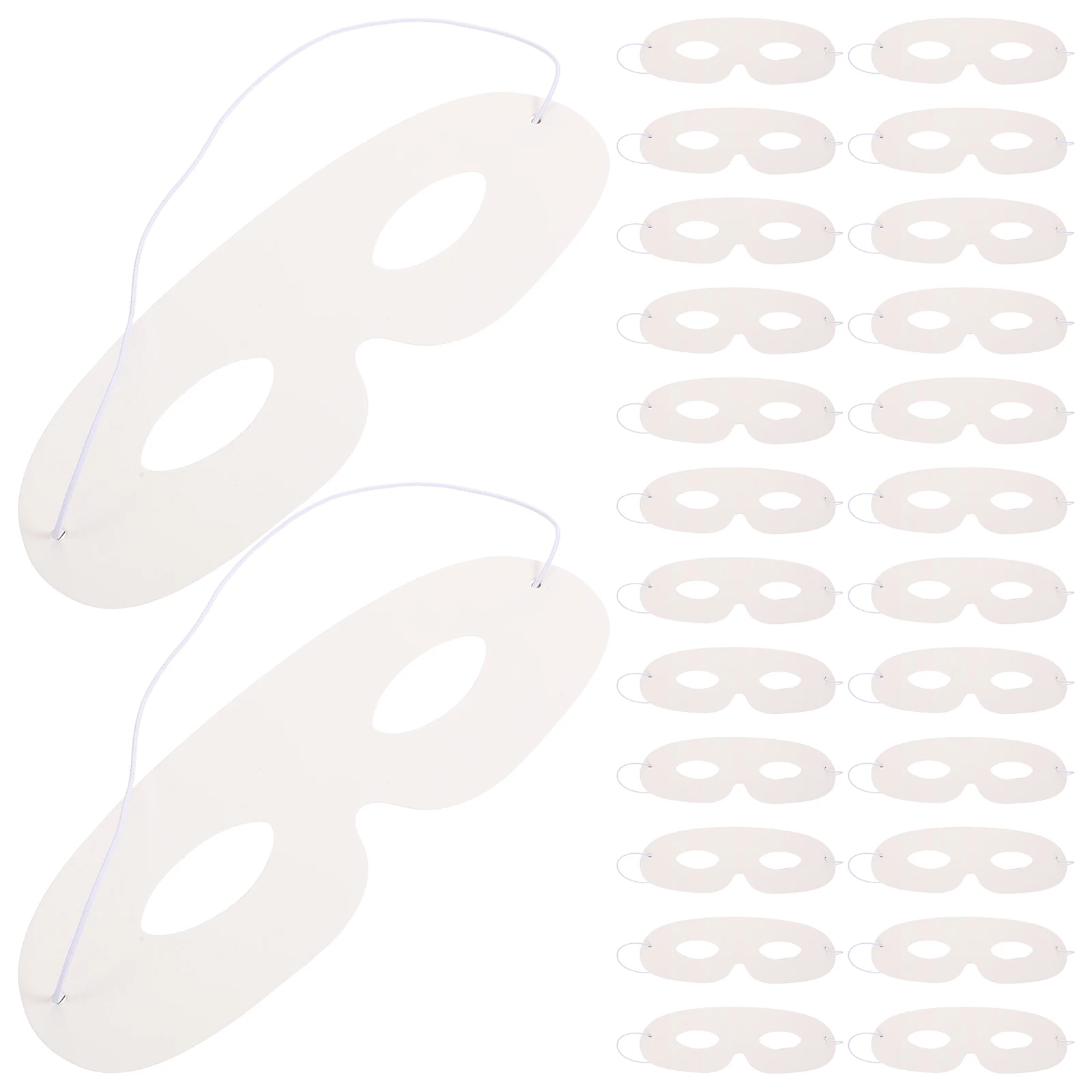 

40Pcs Kids Paintable White Paper Masks Hand-Painting Elastic Band Birthday Party Festival Craft Blank Mask