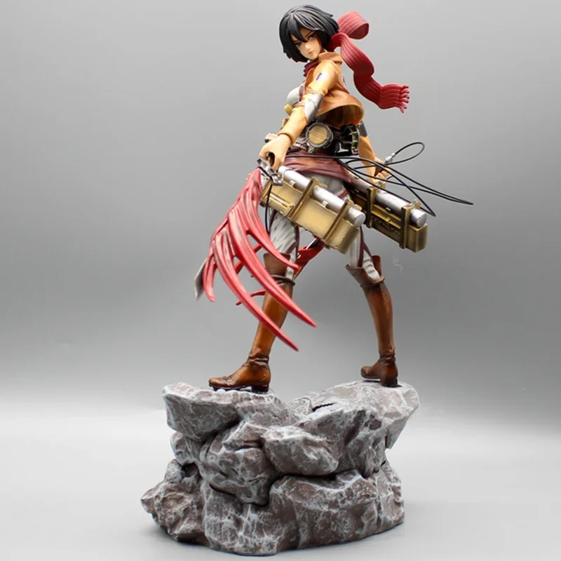 Anime Attack on Titan Mikasa Ackerman Battle Form Figurine Toys PVC Standing Posture Decoration Action Figure Model Statue Gift